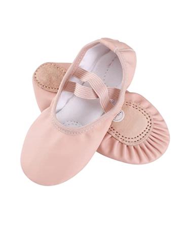 BoxMemory Ballet Shoes for Girls, Canvas Ballet Shoes Leather Split Sole Dance Shoes, Ballet Slippers for Toddler Girls(Toddler/Little/Big Kid) 9 Toddler Ballet Pink