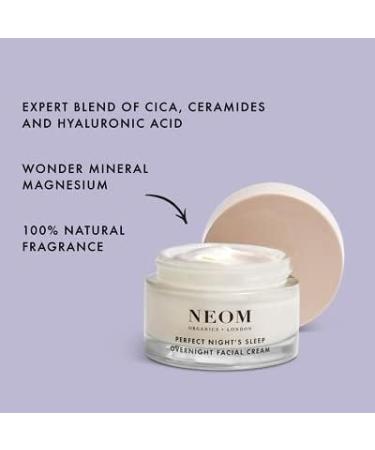 NEOM- Perfect Night s Sleep Overnight Facial Cream - 50ml | Face Moisturiser With Hyaluronic Acid Aloe Vera & Ceramides To Plump & Reduce Lines | Suitable For All Skin Types | Vegan - Buy Online on GoSupps.com