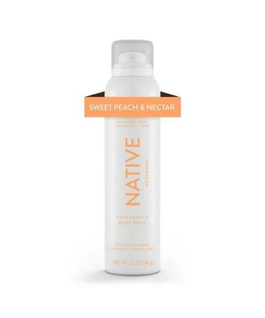 Native Deodorant and Body Spray Sweet Peach & Nectar Aluminum-Free for Women and Men 3.5 oz (pack of 1)