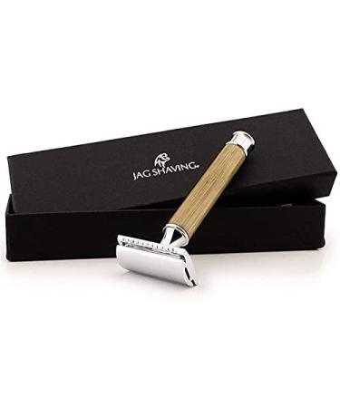 Jag razor for men and women sustainable wet razor with bamboo handle double-edged razor with elegant case