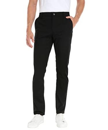 LRD Mens Stretch Golf Pants  Lightweight Performance Slim Fit Golf Pant for Men 32W x 32L Black