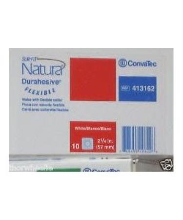 ConvaTec 413162 SUR-FIT Natura Two-Piece Durahesive Skin Barrier Cut-to-Fit Flexible Tape Collar White 2-1/4" Flange 5" Length 5" Width Pack of 10