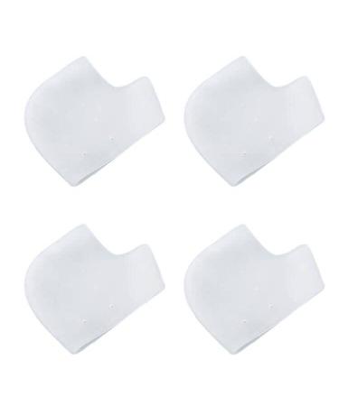 WishLotus Soft 2Pairs Heel Protectors  Breathable Silicone Gel Heel Pads with Small Holes  Stretchable Blister Prevention to Reduce Discomfort & Soreness  Instantly Relieve Pain 4Pc (White)