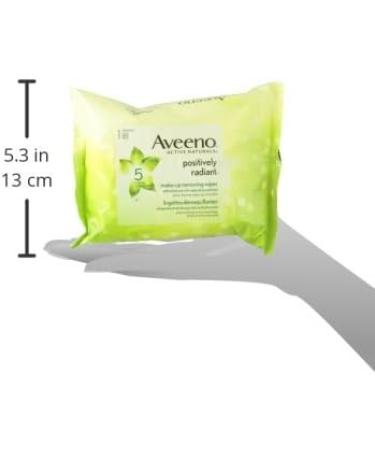 Aveeno Make Up Removing Wipes Positively Radiant Facial Cleansing Wipes With Soy Extract 25 Count - Buy Online on GoSupps.com