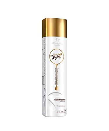 FLORACTIVE VEGAN GLOSS PROTEIN EXTREME ONE STEP NANOPLASTIA 1L Brazilian Keratin Treatment | Progressive Brush Hair Straightening | Smoothing System | Volume Reducer | 100% Straight | Frizzy Free