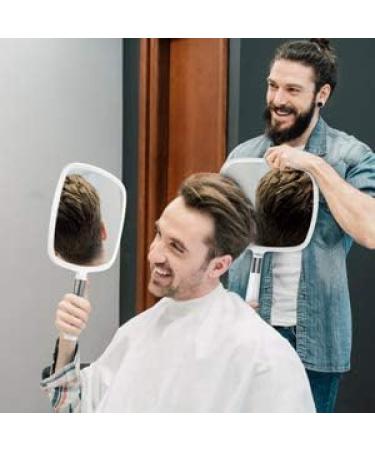 Large Snowflakes Hand Mirror with Handle - Handheld Hairdresser Mirror (White) - Buy Online on GoSupps.com
