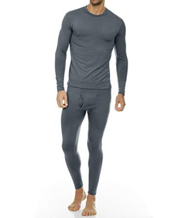 Thermajohn Long Johns Thermal Underwear for Men Fleece Lined Base Layer Set for Cold Weather Large Charcoal