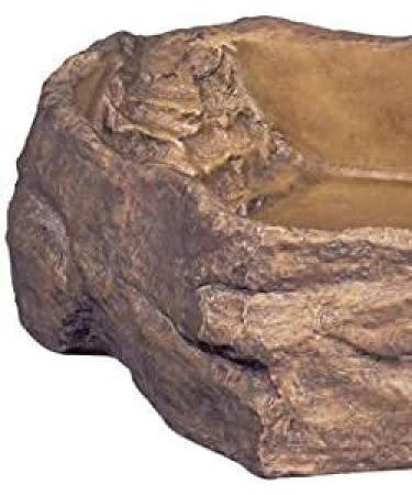 Exo Terra Water Dish & Feeding Bowl - Extra Large Rock Decor Water Bowl for Terrariums (1-Pack) | Ideal for Reptiles - Buy Online on GoSupps.com