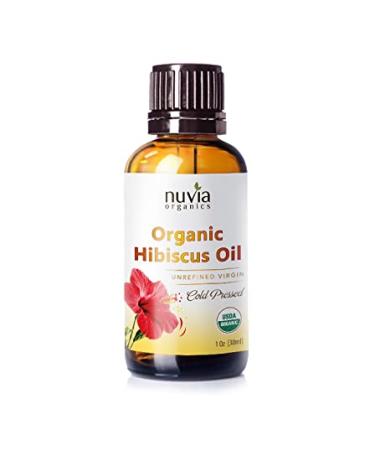 Nuvia Organics Hibiscus Oil  USDA Certified  Unrefined Virgin  Cold Pressed from Hibiscus Seeds  Use as a Moisturizer  Carrier Oil  DIY Products  1oz - Buy Online on GoSupps.com