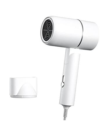 Strong Wind Hot &Cold Air Brush Negative Ionic Professional Electric Hair Dryer Temeperature Control Salon Dryer Hot &Cold Wind Negative Ionic Blow Dryer (White)