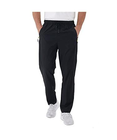 Rapoo Men's Sweatpants Zipper Pockets Lightweight Exercise Pants Running Workout Sports 3X-Large Black