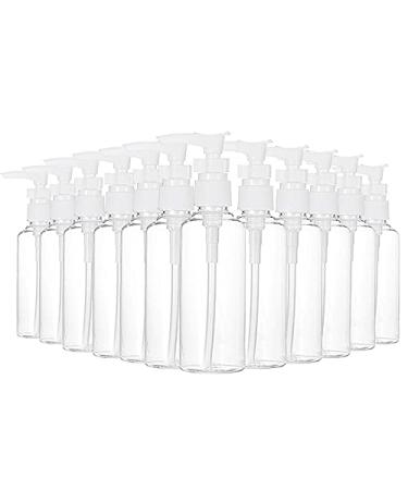Kaneorooir 12 Pack 3.4Oz/100Ml Transparent Travel Bottles Pump Bottle Lotion Dispenser Bottle for Water Massage Oil Shampoo