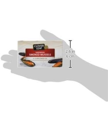 Clover Leaf Smoked Mussels in Sunflower Oil 85g 24 Count - Canned Mussels High in Protein 13g of Protein Per 65g Serving Drained Hardwood Smoked - Buy Online on GoSupps.com