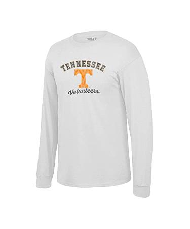 Venley NCAA University Mens/Womens Boyfriend Long Sleeve T-Shirt Tennessee Vols 8 - White Medium