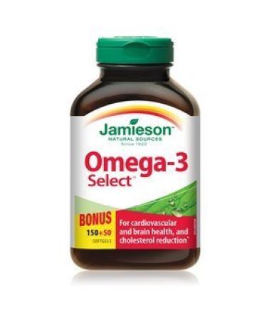 Jamieson Omega-3 Select 1000mg 200 softgels Bonus by Jamieson