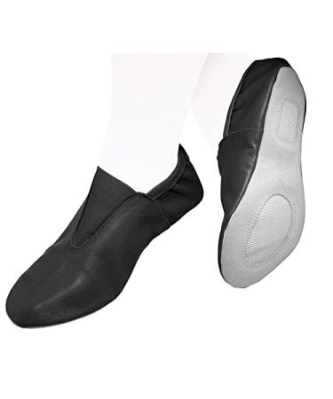 Toddler & Kids Gymnastic Shoes - Trampoline Shoes Gymnastics - Tumbling Shoes - Agility Gym Shoes Goat Leather Slip-on Rubber Sole 4 Big Kid