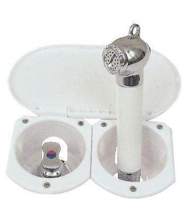 Scandvik 12109P Recessed Push Button Transom Shower With Mixing Valve