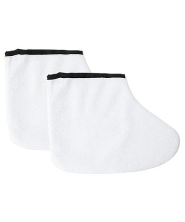 Generic Gants de Cire de Paraffine 5 Pi ces Chaussons Mitaines de Traitement Couvre-pieds Blancs