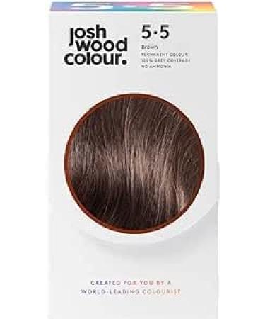 Josh Wood Permanent Colour 5.5 (Brown) Celebrity-approved ammonia-free - Leaves hair super shiny and hydrated with 100% grey hair coverage - Natural-looking and Vegan Brown (5.5)