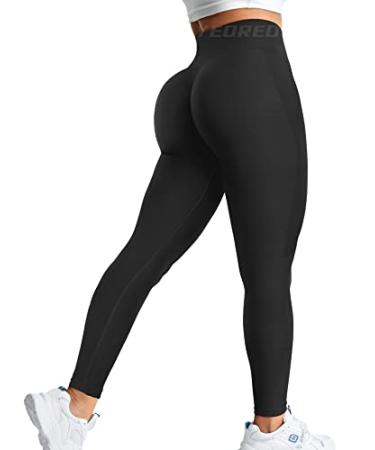 YEOREO Amplify Women's Seamless Scrunch Legging Workout Leggings for Women Butt Lift Tights Gym High Waist Yoga Pant #0 Black Marl Small