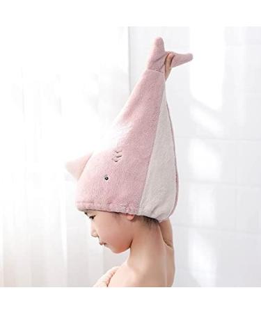 Kids Girls Hair Drying Towel Set | Foyadi Cute Cartoon Absorbent Wrap for Bath, Spa & Pool | Soft Microfiber Cap for Curly/Wet Hair - Pink - Buy Online on GoSupps.com