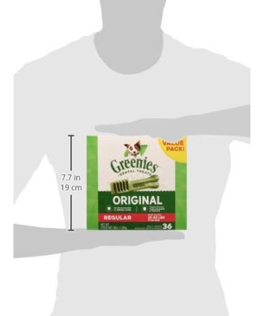 Greenies Original Dental Chews for Dogs | Natural Dog Treats 36 Count | Regular Size (25-50lb Dogs) | Pack of 1 - Buy Online on GoSupps.com