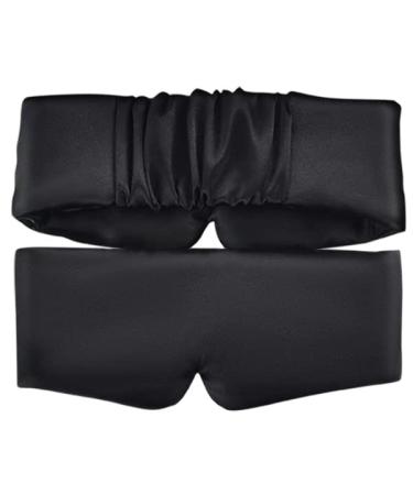 moonslide Sleep Eye Mask Silky Black Full Cover Sleeping Eye Elastic Belt Adjustment Perfectly Light Block Noise Reduction Soft Light-Weight