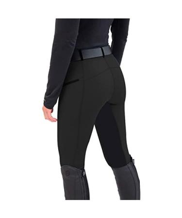 CNLFC Horse Riding Pants for Women Tights Exercise Breeches High Waist Sports Riding Gym Yoga Leggings Equestrian Trousers Black Small