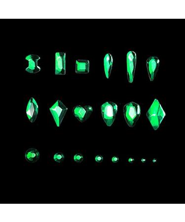 Yzzseven 12 Types 600 Diamonds 2500 Flat Rhinestones Mix 20 Styles for Nail Art DIY - Hole Green - Buy Online on GoSupps.com