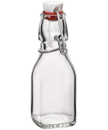 Bormioli Rocco Swing Top Square Glass .125 Liter Bottle - 4.25 Ounce Capacity - Buy Online on GoSupps.com