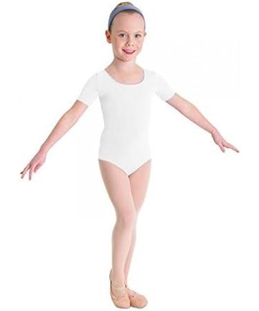 Bloch Girls Dance Ballet Short Sleeve Leotard Size 12 - White | Top Quality Dancewear - Buy Online on GoSupps.com