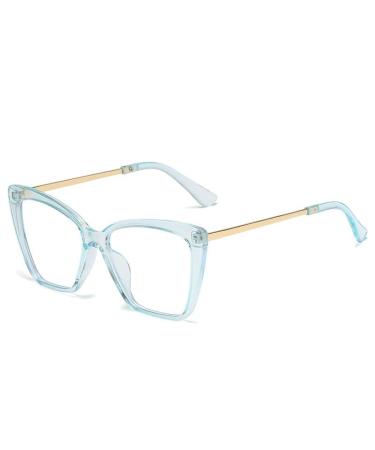 Zhuyiqz anti-blue light glasses computer reader tiredness alleviate large reading glasses HD flat light lights for women/men (color: blue size: +250) +250 blue