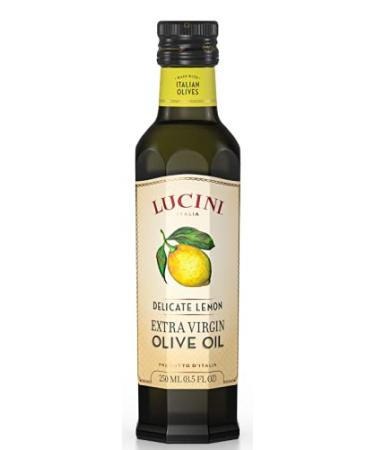 Lucini Italia Delicate Lemon Extra Virgin Olive Oil - EVOO Infused with Fresh Lemon - Olive Oil for Marinade, Grilling, Roasting, Baking - Non-GMO Verified, Whole30 Approved, Kosher, 250mL Delicate Lemon 8.5 Fl Oz (Pack 