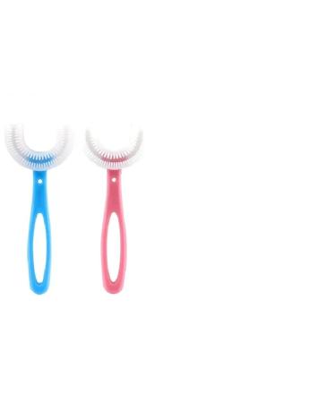 U-Shaped Toothbrush for Children (12cm Ages 6-12 Pink)