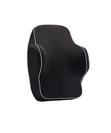 Lumbar Support - Memory Foam Pillow Back Cushion - Lower Back Pain Relief - Backrest for Car Seat Home Office Chair Recliner - Nursing Waist and Spine Black Black-lumbar Support