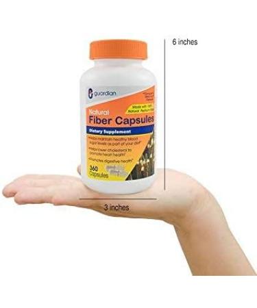 Guardian Fiber Capsules - 720 Count Natural Psyllium Husk Supplement (520mg per Capsule) - Fiber Pills - Buy Online on GoSupps.com
