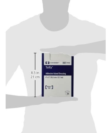 Kendall Company 7540 Telfa Island Dressing 4x5 White Adhesive Gauze, 25 Count Box - Pack of 1 - Buy Online on GoSupps.com