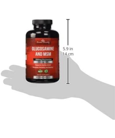 Glucosamine Sulfate Supplement 2000mg with MSM - 240 Vegetarian Capsules - No Shellfish or GMOs - Buy Online on GoSupps.com