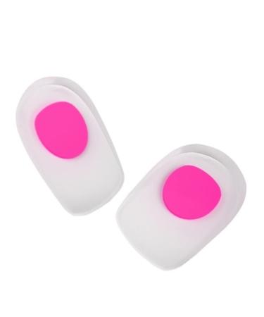 Heel Cushion Pads Rubber Shock Absorption Shoe Lift Women Soft Stand for Heel Spurs and Heal Dry Cracked Heels(Rose red Large)