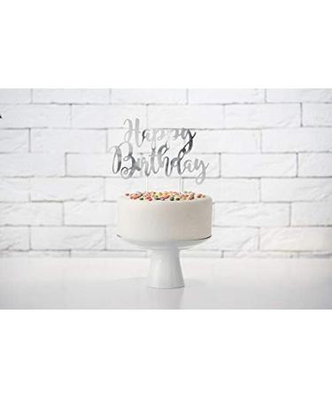 Schnooridoo Happy Birthday Silver Cake Topper - Perfect Cake Decoration for Weddings & Birthdays | International Shipping - Buy Online on GoSupps.com