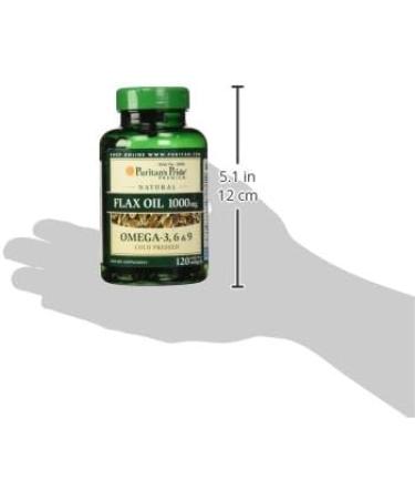 Puritan's Pride Flax Oil 1000mg - 120 Rapid Release Softgels - Buy Online on GoSupps.com