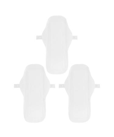 HEALLILY 3pcs Washable Menstruation Cotton Pads Sanitary Napkins Comfortable Menstrual Pads White 27x7x1cm