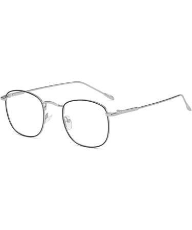 Buy HomeSoGood Light Block Discoloration Optical Glasses - Oversized Ultra Light Eye Protection for Men & Women - Ideal for Office & Computer Use (Black Silver - Buy Online on GoSupps.com