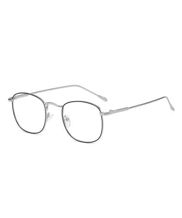 HomeSoGood Light Block Discoloration Optical Glasses for Women Men Oversized Ultra Light Frame Eye Protection Eyeglasses Office Computer Goggles(Black silver)