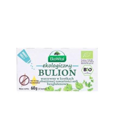 EKOWITAL Organic vegetable stock cubes (reduced salt content palm oil free gluten free) 60g