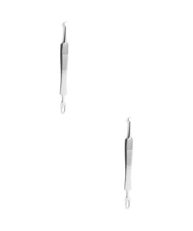 MAGICLULU 6 Pcs Clip Pimple Tweezers Blackheads Extractor Pimple Tool Blemish Kit Remover Stainless Steel 1 count (Pack of 1)