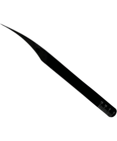 Lavi Lashes Fiber Tip Eyelash Tweezers Professional Stainless Steel Tweezers Lash Extension Isolation Volume Classic Curved Straight Tweezer with Measurements - Black (45 Degree Angle) (Isolation) - Buy Online on GoSupps.com