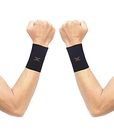 Thx4copper 1 pair compression wrist bandages Copper Infused Wrist Strap wrist support Wrist Wraps wrist bandages for improving circulation and relaxation unisex black 3xL
