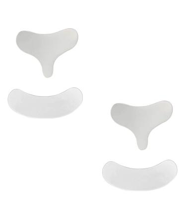 US Reusable Anti Wrinkle Chest Neck Silicone Transparent Silicon Anti Aging Pad (2 Sets (2 Ea) Chest+Neck Pad) 2 Sets (2 Ea) Chest+Neck Pad