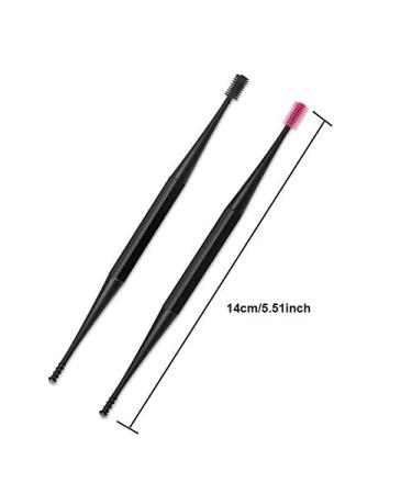 IKAAR Ear Wax Remover Kit - 2Pcs Soft Silicone Double Head Ear Pick Cleaner Tool | Spiral Design | Black + Pink - Buy Online on GoSupps.com